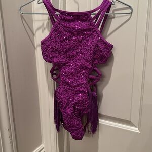 Weissman Purple Sequin Kids Dance Costume